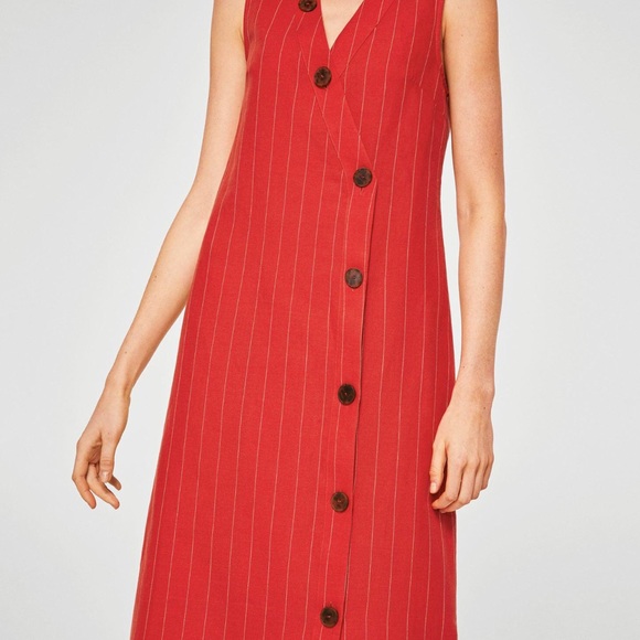 Mango Button-up Linen Midi Dress - Picture 2 of 7